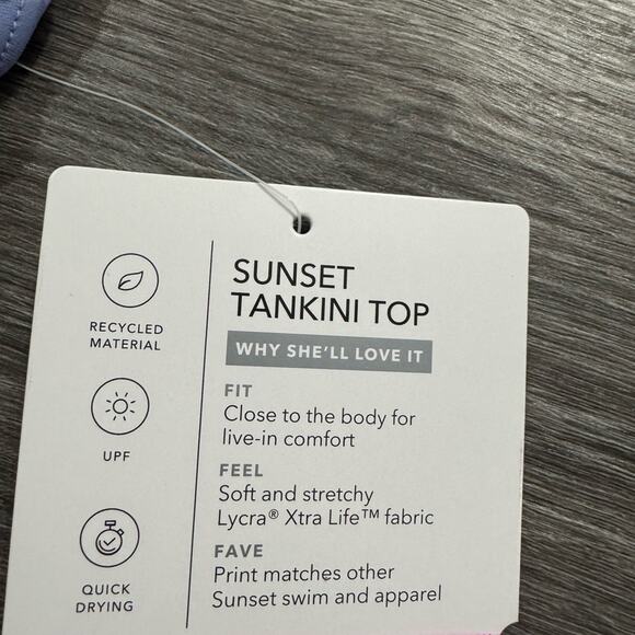 Athleta Girl Sunset High Neck Tankini Swim Top - Size 7 - NWT - Picture 3 of 5